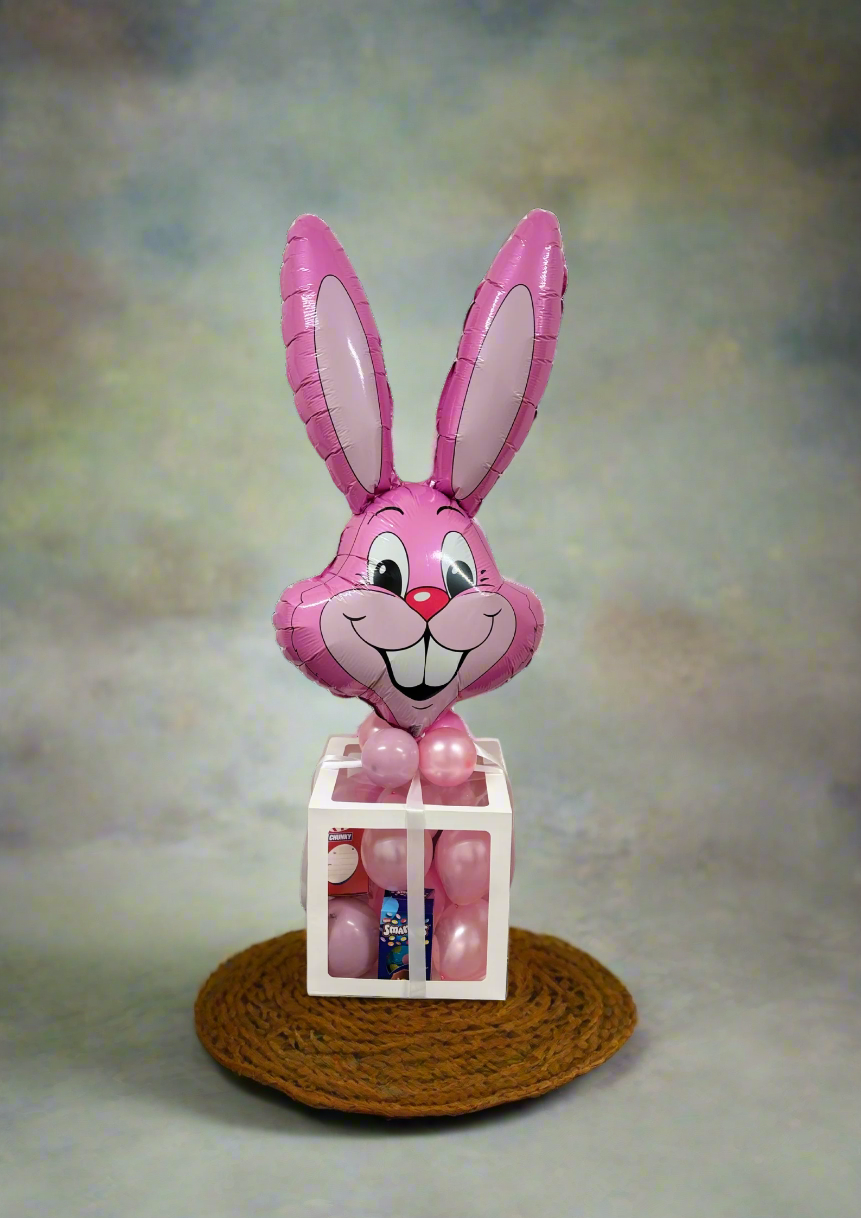Easter Bunny head balloon box Pink